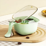 Cutie de Depozitare a Condimentelor, Vivimall, de Uz Casnic, cu Maner Stabil, cu Capac, 4 Compartimente Principale, 21 x 14 x 10 cm, Verde - vivimall.ro