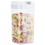 Cutie De Depozitare Alimente, Cutie De Depozitare Tip Container Pentru Bucatarie, Cu Capac, Inchidere Ermetica, Cutie Pentru Cereale, 20.5 X 10 X 10 Cm, Volum 1.2 L, Alb - vivimall.ro