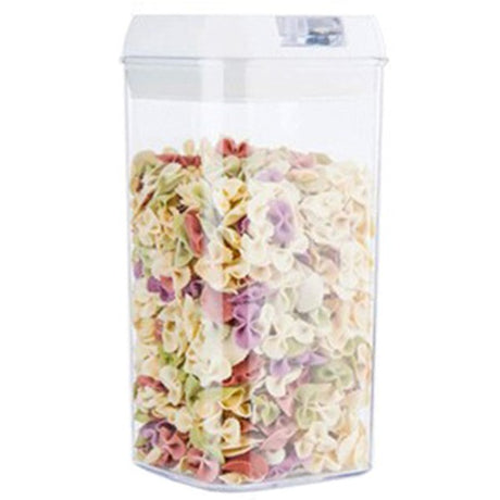 Cutie De Depozitare Alimente, Cutie De Depozitare Tip Container Pentru Bucatarie, Cu Capac, Inchidere Ermetica, Cutie Pentru Cereale, 20.5 X 10 X 10 Cm, Volum 1.2 L, Alb - vivimall.ro
