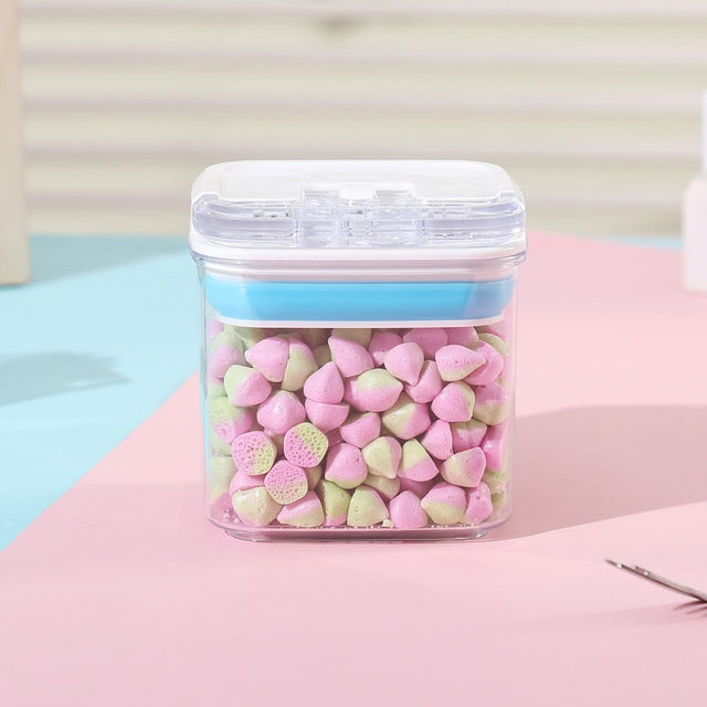 Cutie De Depozitare Alimente, Cutie De Tip Container Pentru Bucatarie, Cutie Pentru Condimente, Din Pet Abs Silicon, 10 X 10 X 10.5 Cm, 250 G, 0.5L Transparenta - vivimall.ro