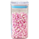 Cutie de Depozitare Alimente, Vivimall, Cutie de tip Container pentru Bucatarie, Cutie pentru Condimente, din PET ABS Silicon, 10 x 10 x 20.5 cm, 370 g, 1.2L Transparenta - vivimall.ro