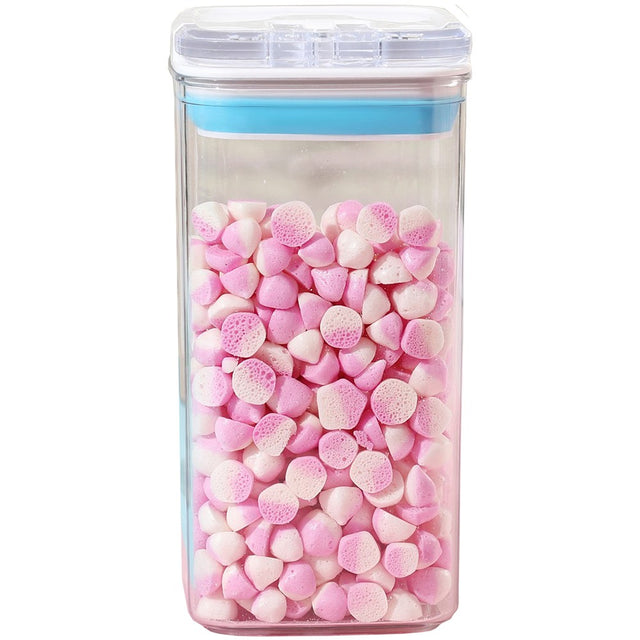 Cutie de Depozitare Alimente, Vivimall, Cutie de tip Container pentru Bucatarie, Cutie pentru Condimente, din PET ABS Silicon, 10 x 10 x 20.5 cm, 370 g, 1.2L Transparenta - vivimall.ro