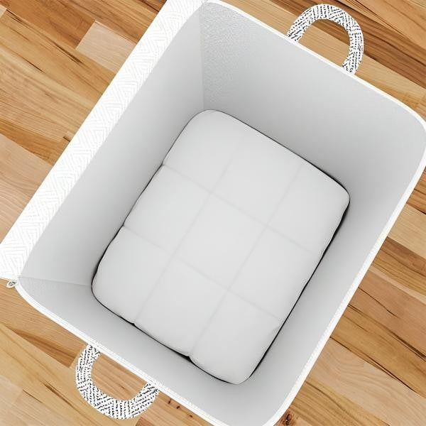 Cutie de Depozitare cu Fermoar, Vivimall, Pliabila, Maner Ranforsat, Fermoar Rezistent, pentru Haine, Paturi, Plapumi, Perne, Lenjerii de Pat, Jucarii, 61x50x71 cm, 210 Litri, Gri - vivimall.ro