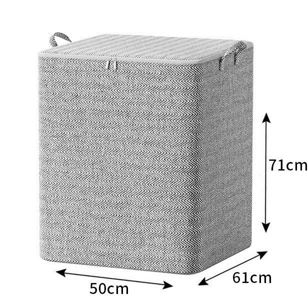 Cutie de Depozitare cu Fermoar, Vivimall, Pliabila, Maner Ranforsat, Fermoar Rezistent, pentru Haine, Paturi, Plapumi, Perne, Lenjerii de Pat, Jucarii, 61x50x71 cm, 210 Litri, Gri - vivimall.ro