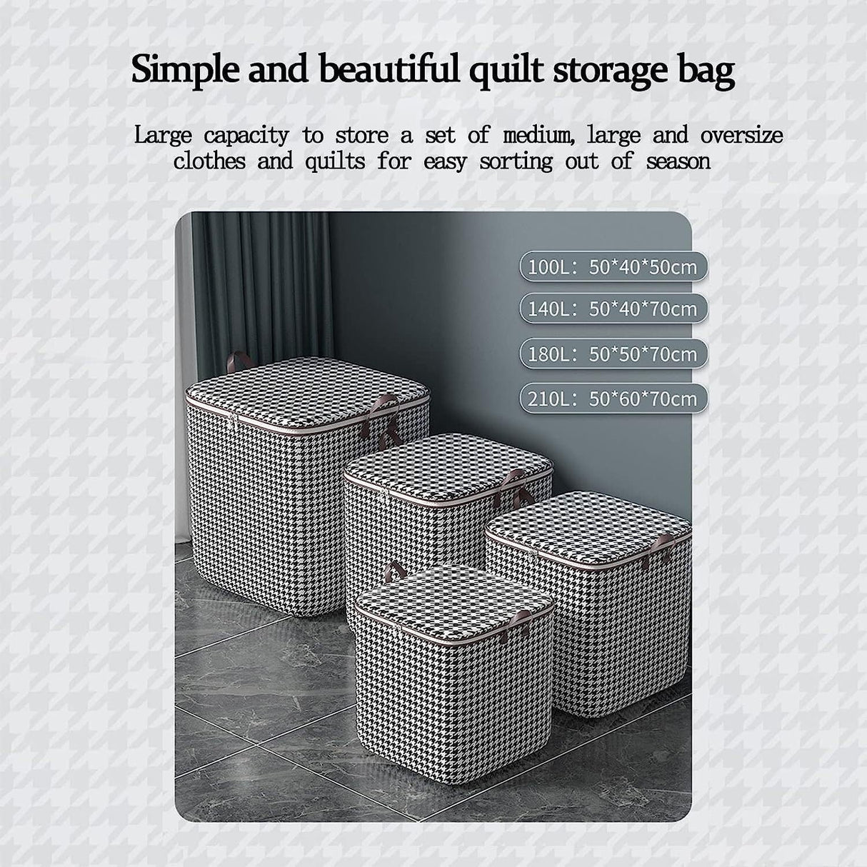 Organizator Textil Cu Fermoar 175L | PackNest 1 - vivimall.ro