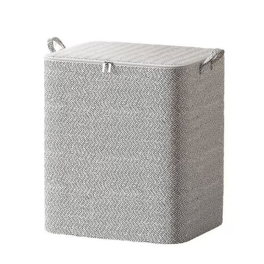 Cutie de Depozitare cu Fermoar, Vivimall, Pliabila, Maner Ranforsat, Fermoar Rezistent, pentru Haine, Paturi, Plapumi, Perne, Lenjerii de Pat, Jucarii, 61x50x71 cm, 210 Litri, Gri - vivimall.ro