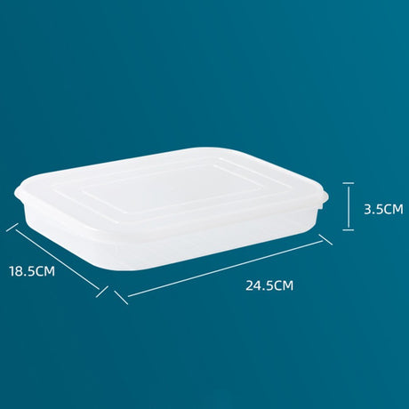 Cutie de depozitare de uz casnic, Vivimall, Caserola pentru Frigider, Rezistenta la umiditate, Rezervor Sigilat pentru Depozitare Alimentara, 24.5 x 18.5 x 3.5cm, Alb Transparent - vivimall.ro