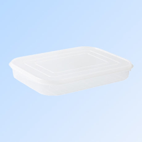 Cutie de depozitare de uz casnic, Vivimall, Caserola pentru Frigider, Rezistenta la umiditate, Rezervor Sigilat pentru Depozitare Alimentara, 24.5 x 18.5 x 3.5cm, Alb Transparent - vivimall.ro