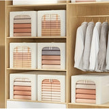 Cutie de Depozitare, Vivimall, 56L, din In si Bumbac, Pliabila, Cadru din Otel, 53 x 35 x 30 cm, Kaki - vivimall.ro