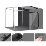 Cutie de Depozitare, Vivimall, cu 3 Ferestre cu Fermoar Bidirectional, Cadru din Otel, Impermeabil, 38L, 42 x 30 x 30 cm, Gri Inchis - vivimall.ro