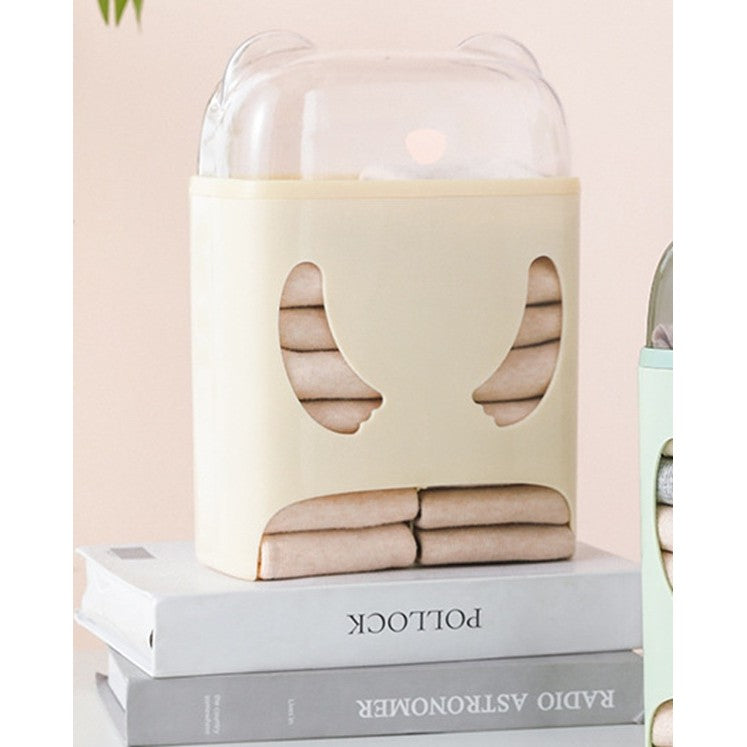 Cutie de Depozitare, Vivimall, Montare Perete, Adeziv, Fara Perfoare, din ABS, Model Urs, 18 x 11 x 25 cm, Crem - vivimall.ro