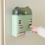 Cutie de Depozitare, Vivimall, Montare Perete, Adeziv, Fara Perfoare, din ABS, Model Urs, 18 x 11 x 25 cm, Verde - vivimall.ro