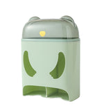 Cutie de Depozitare, Vivimall, Montare Perete, Adeziv, Fara Perfoare, din ABS, Model Urs, 18 x 11 x 25 cm, Verde - vivimall.ro