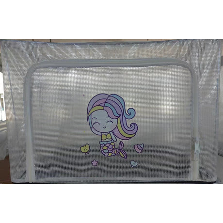 Cutie de Depozitare, Vivimall, pentru Camera Copiilor, 100L, din PVC, Model Sirena, 60 x 42 x 40 cm, Transparent - vivimall.ro