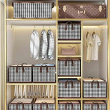 Cutie De Depozitare, Vivimall, Pentru Haine, Lenjerie, Sosete Si Sutiene, Material Textil, 6 Compartimente, 44x30x20 cm, Culoare Alb-Negru - vivimall.ro