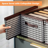 Cutie De Depozitare, Vivimall, Pentru Haine, Lenjerie, Sosete Si Sutiene, Material Textil, 6 Compartimente, 44x30x20 cm, Culoare Alb-Negru - vivimall.ro