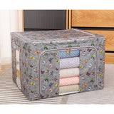 Cutie Depozitare, Vivimall, 66L, din Material Textil, 50 x 40 x 33 cm, pentru Haine si Lenjerii, Model Fluturasi, Gri Inchis - vivimall.ro