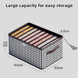 Cutie De Depozitare, Vivimall, Pentru Haine, Lenjerie, Sosete Si Sutiene, Material Textil, 9 Compartimente, 44x30x20 cm, Culoare Alb-Negru - vivimall.ro