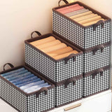 Cutie De Depozitare,  Pentru Haine, Lenjerie, Sosete Si Sutiene, Material Textil, 9 Compartimente, 44x30x20 cm, Culoare Alb-Negru - vivimall.ro