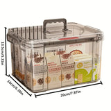 Cutie De Depozitare, Vivimall, Tip Valiza, pentru Alimente, Jucarii, Accesorii, Transparent-Gri, Marime M, 31.5x23x19 cm - vivimall.ro