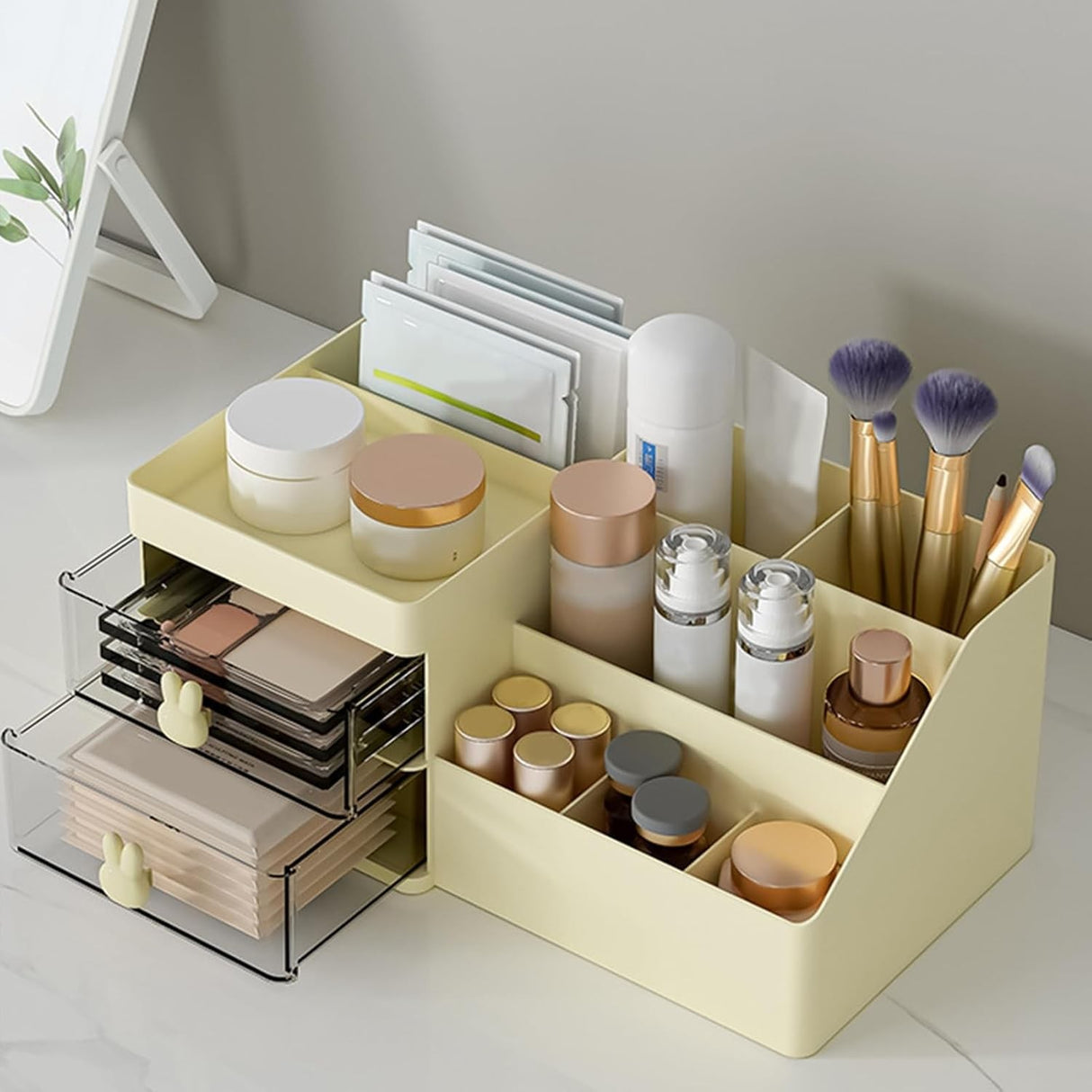 Cutie De Depozitare Pentru Birou Crem | DeskMate - vivimall.ro