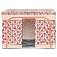 Cutie de Depozitare Pliabila, Vivimall, 66 L din Bumbac si In, 52 x 42 x 39 cm, Fereastra Frontala, 2 Usi de Acces cu Fermoar Bidirectional, Cadru Metalic, Suport Baza Stabil din Plastic, Motiv Traditional Model 7 - vivimall.ro