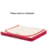 Cutie de Depozitare Pliabila, Vivimall, cu Fermoar, 100 L, Textil, 60x42x40 cm, O Fereastra, Cadru Metalic, Suport Baza Stabil din Plastic, imprimeu punctat, Rosu, Resigilat - vivimall.ro