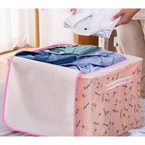 Cutie de Depozitare Pliabila, Vivimall, Cu Fermoar, 66 L, Textil, 50x40x33 cm, cu Fereastra, Cadru Metalic, Suport Baza Stabil din Plastic, Imprimeu Cirese, Roz, Resigilat - vivimall.ro