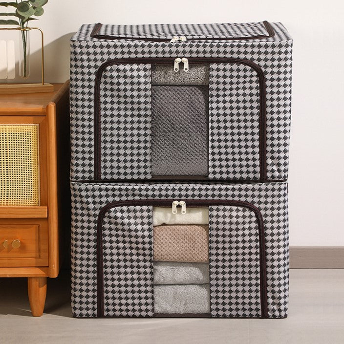 Cutie de Depozitare Pliabila, Vivimall, Cu fermoar, 66 L, Textile, 50x40x33 cm, Design Zebra - vivimall.ro