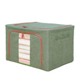 Cutie de Depozitare Pliabila, Vivimall, Cu fermoar Bidirectional, 66 L, Textil, 50x40x33 cm, Cadru Metalic, o Fereastra, Suport Baza Stabil din Plastic, Verde - vivimall.ro