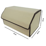 Cutie portbagaj auto Flippy pliată compact, sistem scai închis, material piele ecologică PU bej