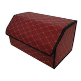 Organizator portbagaj auto Flippy bordo cu capac închis, detaliu material piele ecologică PU