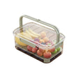 Cutie de Depozitare Portabila, Vivimall, cu Separator pentru Gheata si Scurgere, Mentine Rece, Caserola Pranz, 25x16.5x11.5 cm, Verde/Transparent - vivimall.ro