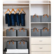 Cutie de depozitare tip cos, Vivimall, textil, pliabila, 47x28x20 cm, cadru metalic, cu manere, gri - vivimall.ro