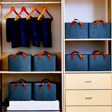 Cutie de depozitare tip cos, Vivimall, textil, pliabila, 47x20x28 cm, se poate spala, cu manere, albastru - vivimall.ro