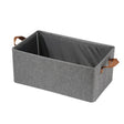 Cutie de Depozitare Tip Cos, Vivimall, Material Textil, Pliabila, 47x35x30 cm, 50 l, Cadru Metalic, cu Manere, Gri - vivimall.ro