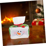 Cutie Decorativa pentru Servetele, Vivimall, Model Om de Zapada, Tematica Craciun, 16 x 10 cm, Verde - vivimall.ro