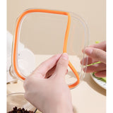 Cutie Depozitare Alimente, Vivimall, din Plastic/Silicon, 20 x 10 x 10 cm, 5 Compartimente, Alb/Portocaliu - vivimall.ro