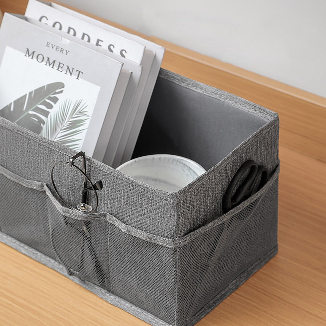 Cutie Depozitare cu Cadru Metalic, Vivimall, pentru Bucatarie, snacksuri, pliabila din poliester Oxford, 30 x 15 x 15 cm Gri - vivimall.ro