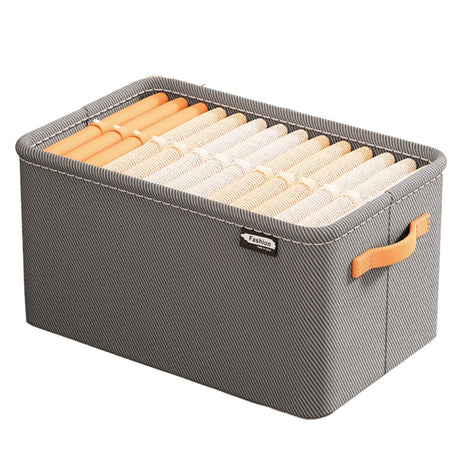 Tárolódoboz, Ruháknak, Holmiknak, Textilből Készült, Fém Kerettel, Oldalsó Fogantyúkkal, Téglalap Formájú, Űrtartalom 29 L,