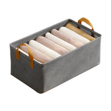 Cutie Depozitare Vivimall, pentru Haine, lucruri, din Textil cu Cadru Metalic, Manere Laterale, forma Dreptunghiulara, 47 x 28 x 20 cm, volum 26 L, Gri - vivimall.ro