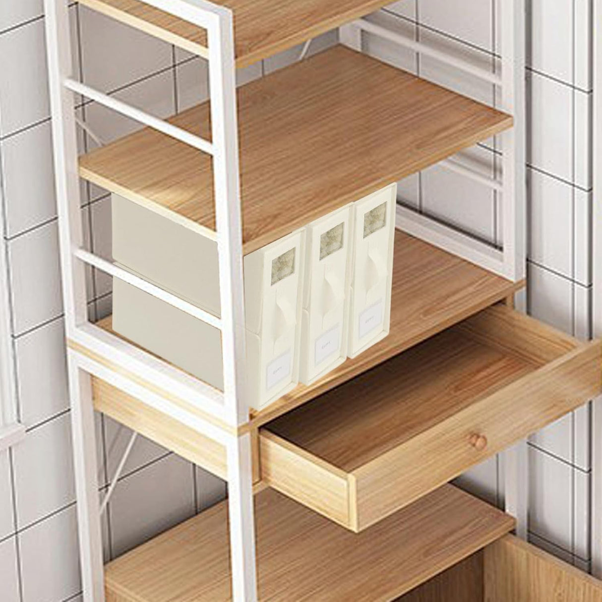 Cutie Depozitare Lenjerii de Pat, Vivimall, Pliabila, Capacitate 18l, 38x33x12 cm, din Panza Oxford cu PP Incorporat, Fereastra Vizibila, Alb Ivoir - vivimall.ro