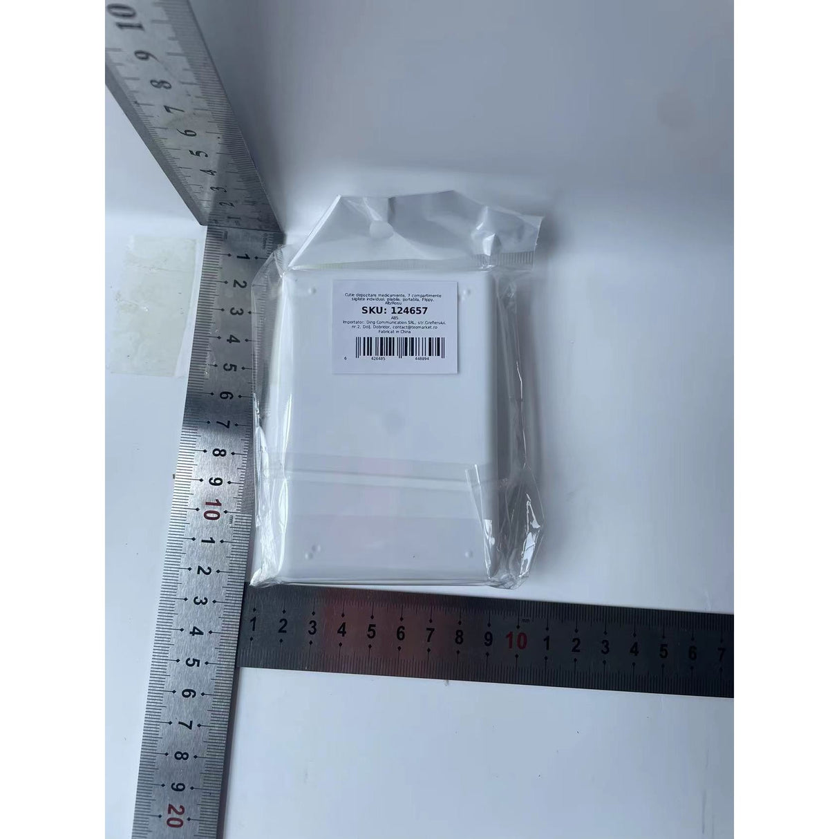 Cutie depozitare medicamente, 7 compartimente sigilate individual, pliabila, portabila, Vivimall, Alb/Rosu - vivimall.ro