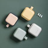 Cutie Depozitare Medicamente Mini, Vivimall, 4 Compartimente, Inchidere Etans, Portabila, Patrat, Roz-Negru, PP, 7.5x7.5x3 cm - vivimall.ro