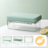 Set Cutie pentru Gheata, Vivimall, Uz Casnic, 1 Tavita pentru Cuburi, Capac Etans, Lopata, 23.5x13.3x10 cm, Verde - vivimall.ro