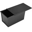 Tava pentru Paine, Vivimall, din Otel Carbon, 450 g, cu Capac, Antiaderenta, 21 x 11 x 11.5 cm, Negru - vivimall.ro