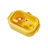 Cutie pentru Pranz sau Gustari, Vivimall, cu Doua Compartimente, Model Ratusca, pentru Copii si Adulti, Etansare, PP, Perfect pentru Scoala si Birou, 1000 mL, 22.5x14.5x8 cm, Galben - vivimall.ro