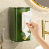 Cutie suport servetele eleganta Vivimall, cu montare pe perete sau dulap, material plastic dur, 21.3 x 8.7 x 12 cm, verde - vivimall.ro