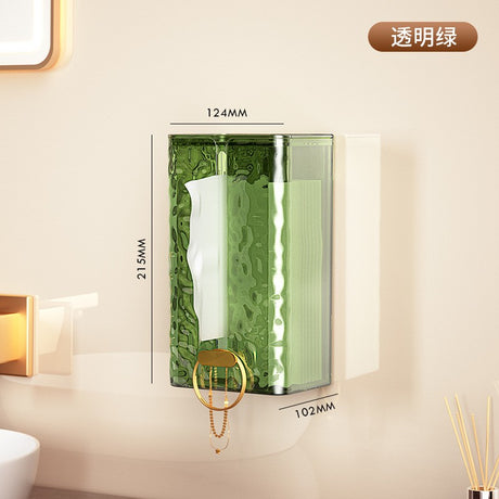 Cutie suport servetele eleganta Vivimall, cu montare pe perete sau dulap, material plastic dur, 21.3 x 8.7 x 12 cm, verde - vivimall.ro