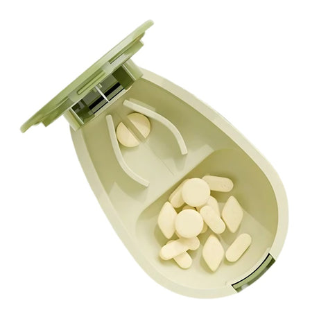 Cutie Taiat Pastile si Depozitare Medicamente, Vivimall, Verde, 8x5x2.65 cm, Compacta si Portabila, Ideala Pentru Calatorii - vivimall.ro